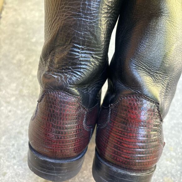 Justin Men's Exotic Roper boot in Chocolate Lizard Size 8 - Picture 7 of 10